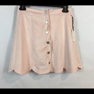 Lovers + Friends Light Pink Faux Suede Mini Skirt